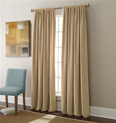 Sherry Kline Elite Velvet 84-inch Beige Window Panel (Pair)