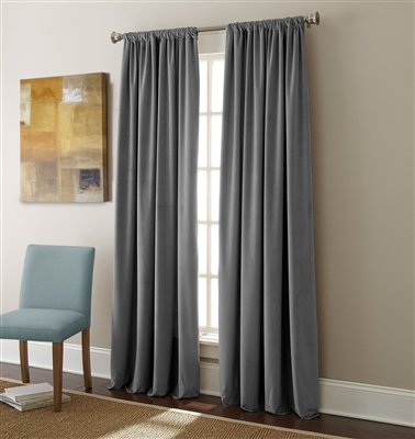 Sherry Kline Elite Velvet 84-inch Dark Grey Window Panel (Pair)