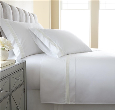 Austin Horn En'Vogue Charlotte Ivory Embroidered Sheets Set