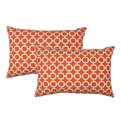 Sherry Kline Hockley B.Orange Outdoor Boudoir Pillow (Set of 2)