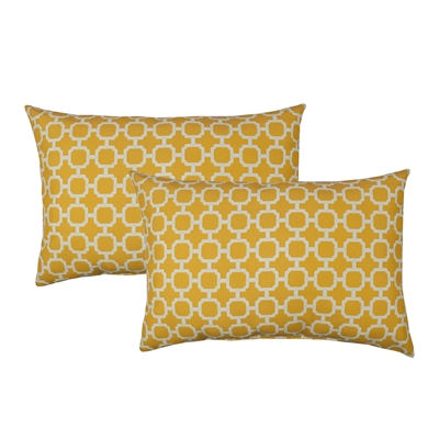 Sherry Kline Hockley Yellow Outdoor Boudoir Pillow (Set of 2)