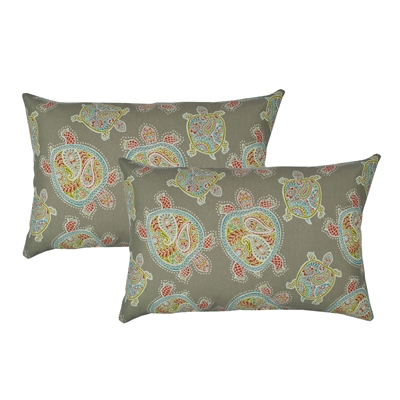 Sherry Kline Sea Turtles Coral Outdoor Boudoir Pillow (Set of 2)