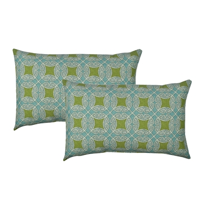 Sherry Kline Circle Time Blue Outdoor Boudoir Pillow (Set of 2)