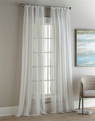 Sherry Kline Vertical Stripe 96-inch Jacquard Sheer Panel (Pair)