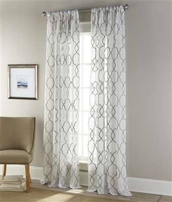 Sherry Kline Medallion 96-inch Lurex Sheer Embroidered Panel Pair