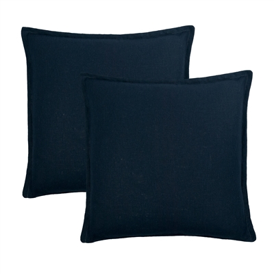 Sherry Kline Frisco Linen Dark Blue Reversible 20-inch Decorative pillow (set of 2)