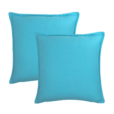 Sherry Kline Frisco Linen Light Blue Reversible 20-inch Decorative pillow (set of 2)
