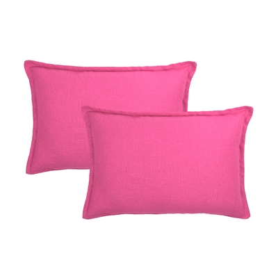 Sherry Kline Frisco Linen Pink Reversible Boudoir Decorative pillow (set of 2)