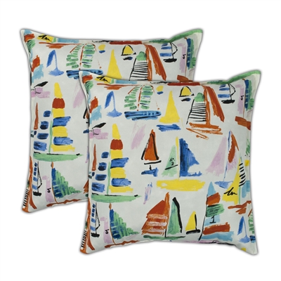 Sherry Kline Sailboat 20-inch Outdoor Pillows (Set of 2)