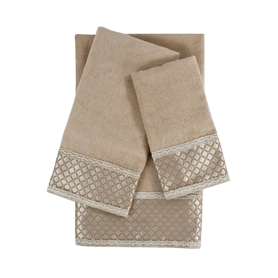 Sherry Kline Manor Taupe 3-piece Embellished Towel Set