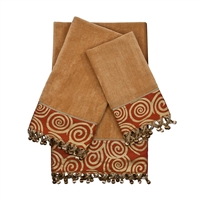 Sherry Kline Swirley Nugget 3-piece Embellished Towel Set