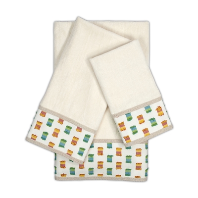Sherry Kline O'Fifi Multi-Ecru 3-piece Embellished Towel Set