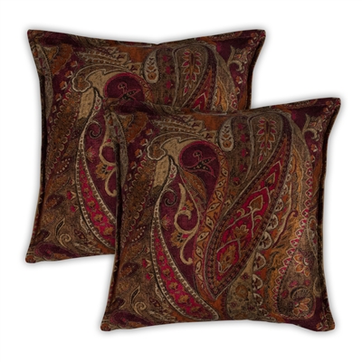 Sherry Kline Springfield Paisley Rust 20-inch Decorative Pillows (Set of 2)