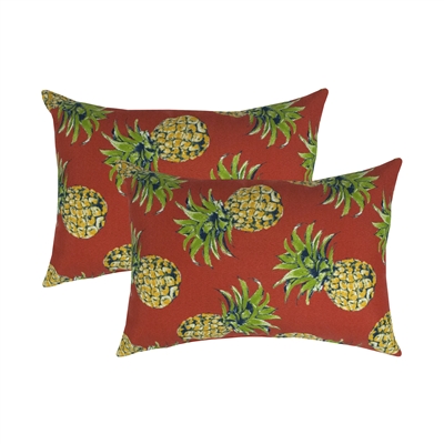 Thread and Weave Pineland Orange Boudoir Outdoor Pillow (Set of 2)