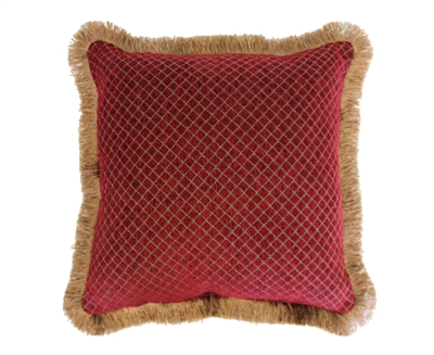 Austin Horn Classics Verona Red 18-inch Red Chenille Square Pillow