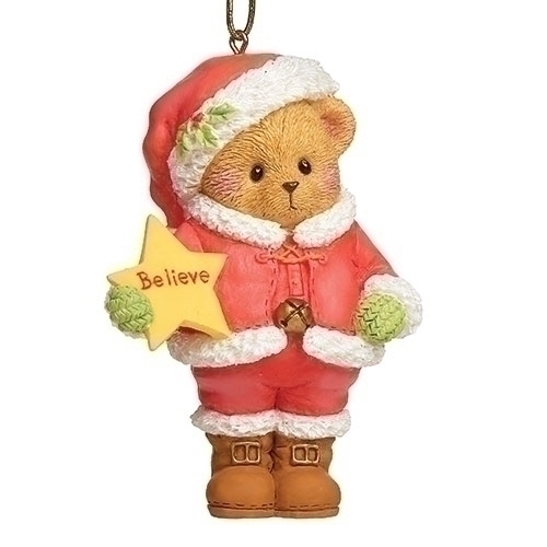 Cherished Teddies - Believe - Santa Bear Ornament