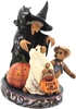Jim Shore - Elsa Witchington And Salem With Howdy And Boo...Fright In The Night