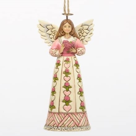 Jim Shore Heartwood Creek - Hold Hope In Your Heart - Breast Cancer Angel Ornament