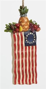 Jim Shore Heartwood Creek - Patriotic Flag Ornament