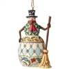 Jim Shore Heartwood Creek - Snowman with Broom Christmas Ornament