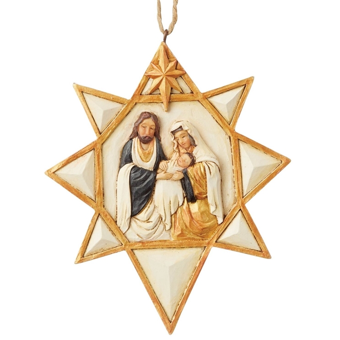 Jim Shore Heartwood Creek - Black & Gold Nativity Star Ornament