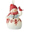 Jim Shore Heartwood Creek - Mini Red And White Snowman Hanging Ornament