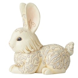 Jim Shore Heartwood Creek - White Woodland Bunny Statue