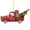 Jim Shore Heartwood Creek - Santa in Red Truck Ornament