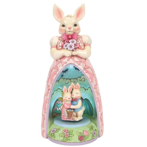 JIm Shore Heartwood Creek - Splendid Spring - Bunny With Lighted Rotating Scene