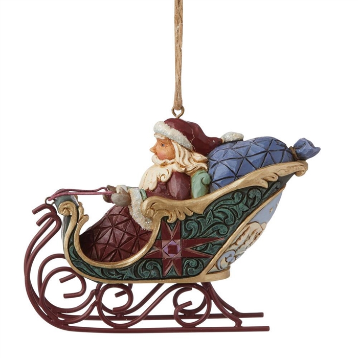 Jim Shore Heartwood Creek | Santa in Sleigh Event Ornament 6008766 | DBC Collectibles