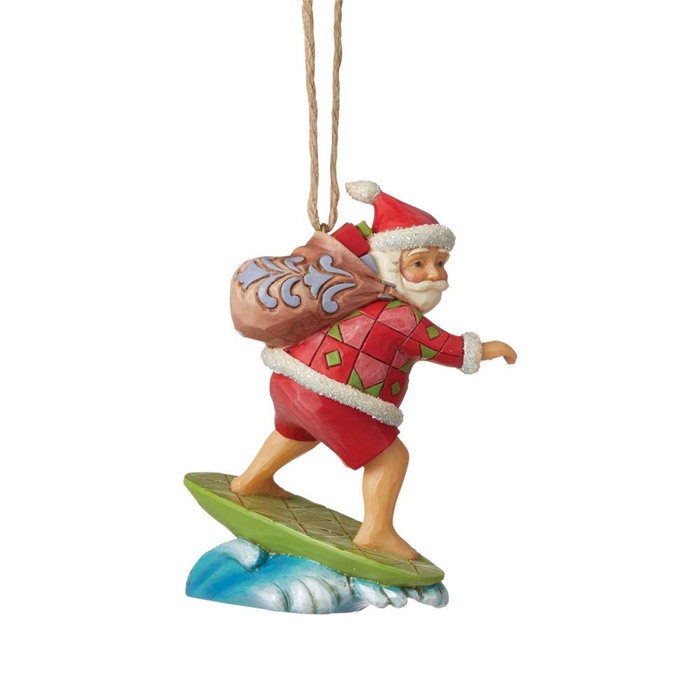 Jim Shore Heartwood Creek Santa Surfing Ornament
 6008938 | DBC Collectibles