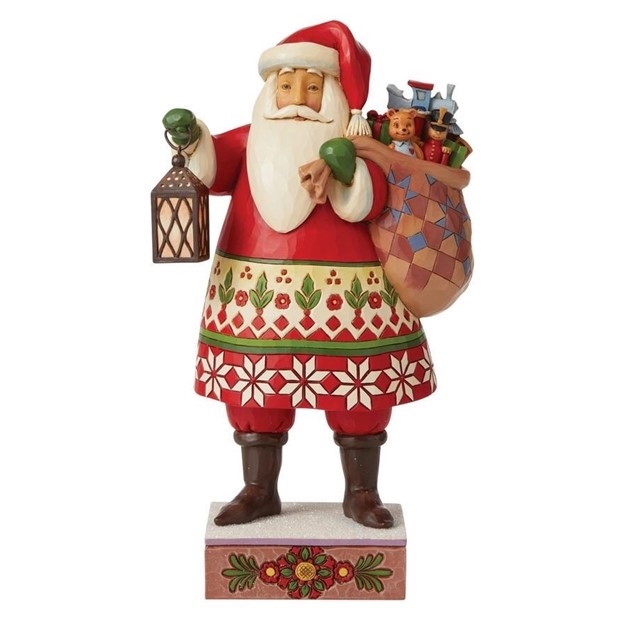 Jim Shore Heartwood Creek | Believe In Christmas Magic - Santa with Lantern and Toy Bag 6008940 | DBC Collectibles