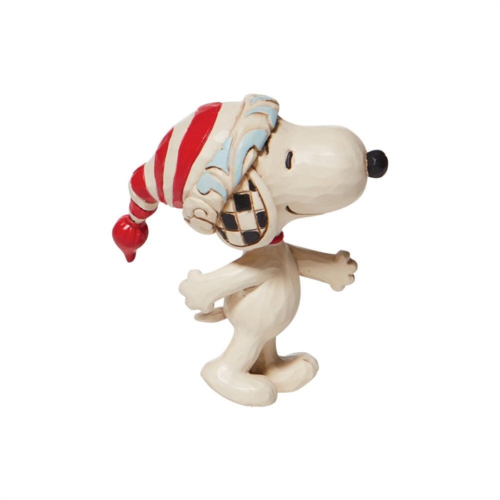 Jim Shore Peanuts | Mini Snoopy with red and white cap 6008960 | DBC Collectibles