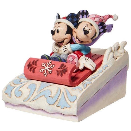 Jim Shore Disney Traditions | Sledding Sweethearts 6008972 | DBC Collectibles