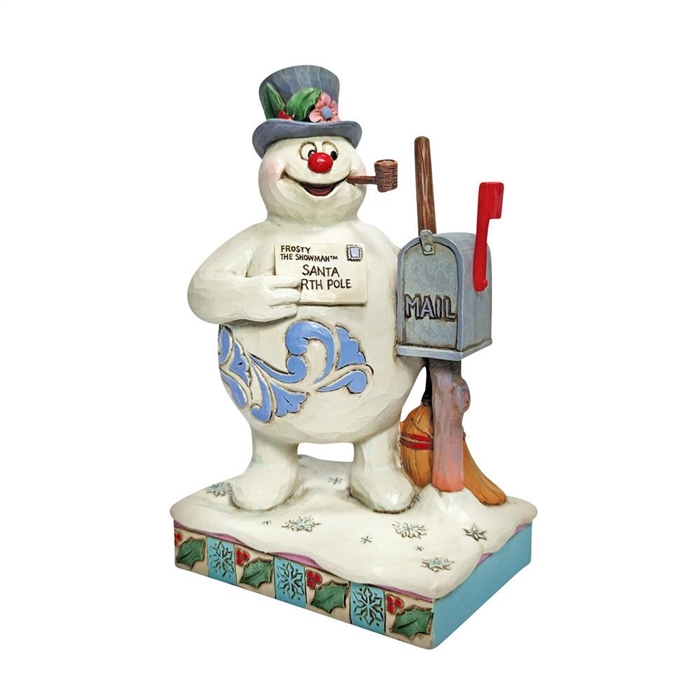 Postmarked With Merry Wishes - Frosty Next to Mailbox