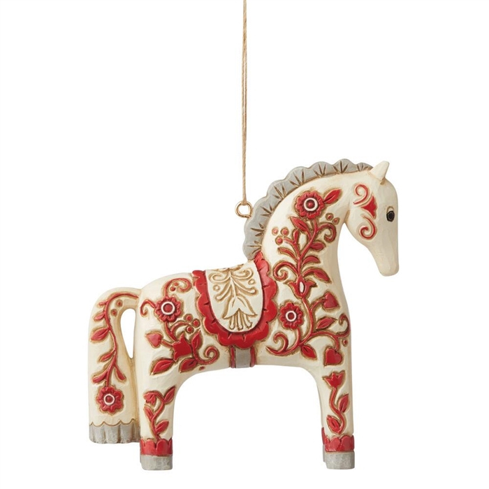 Jim Shore Heartwood Creek | Nordic Noel Dala Horse Ornament  | 6009503 | DBC Collectibles