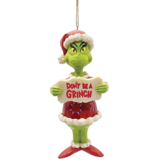 Jim Shore Heartwood Creek |  Grinch Don't Be Grinch - Ornament - 6009534 | DBC Collectibles