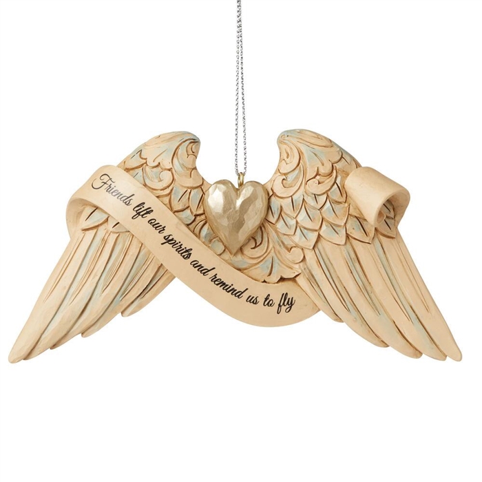 Jim Shore Heartwood Creek | Friendship Angel Wings Ornament - 6009573 | DBC Collectibles