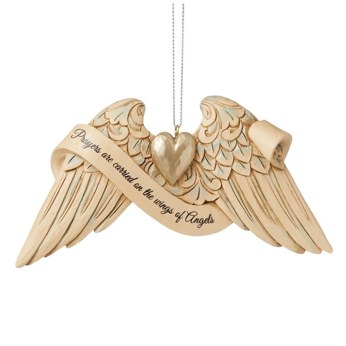 Jim Shore Heartwood Creek | Prayer Angel Wings Ornament - 6009576 | DBC Collectibles