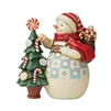 Jim Shore Heartwood Creek |  Sweet Christmas Traditions - Snowman with Candy Tree  6009590 | DBC Collectibles