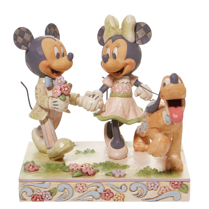 Jim Shore Disney Traditions | White Woodland Mickey & Minnie 6010101 | DBC Collectibles