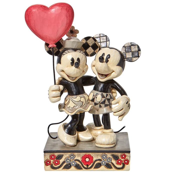 Jim Shore Disney Traditions | Love is in the Air - Mickey and Minnie Heart Balloon 6010106 | DBC Collectibles