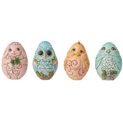 Jim Shore Heartwood Creek - Spring Character Eggs - Set of 4