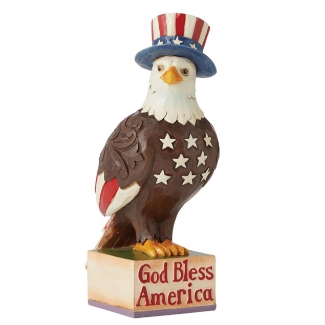 Jim Shore Heartwood Creek |  God Bless America - Patriotic Bless America Eagle - 6010561 | DBC Collectibles