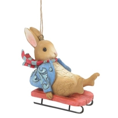 Jim Shore Heartwood Creek | Peter Rabbit Sledging Ornament 6010691 | DBC Collectibles