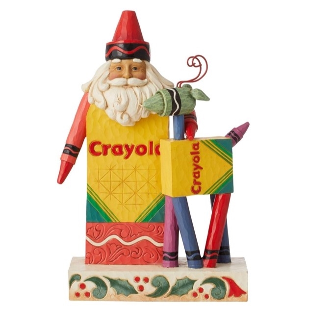 Crayola by Jim Shore | Hues of the Holiday - Crayola Santa with Reindeer 6011237 | DBC Collectibles