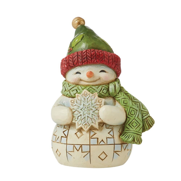 Jim Shore Heartwood Creek |   Mini Snowman and Snowflake   6011489 | DBC Collectibles