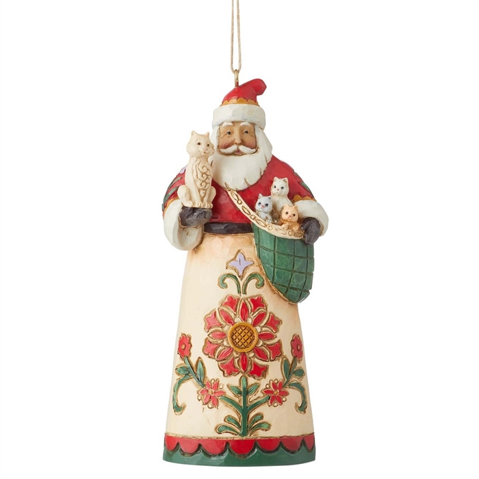 Jim Shore Heartwood Creek  | Santa Kittens Hanging Ornament 6011495 | DBC Collectibles