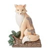 Jim Shore Heartwood Creek | White Woodland Fox on BirchLog 6011617 | DBC Collectibles