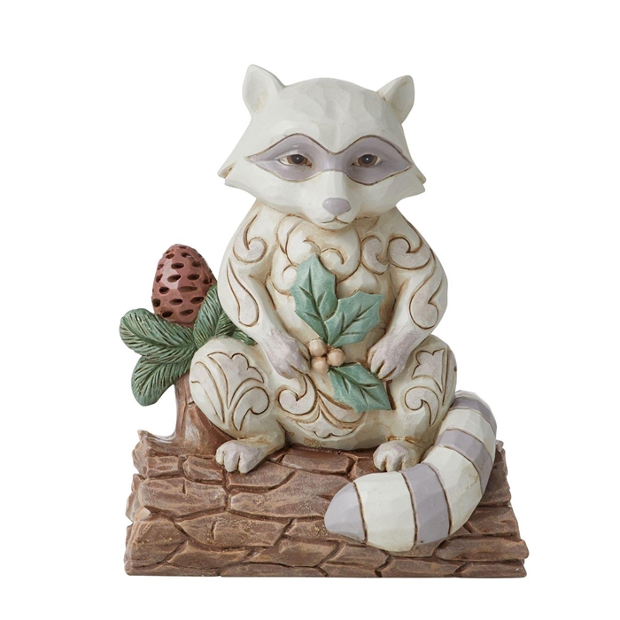 Jim Shore Heartwood Creek | Woodland Raccoon with Pinecone 6011619 | DBC Collectibles